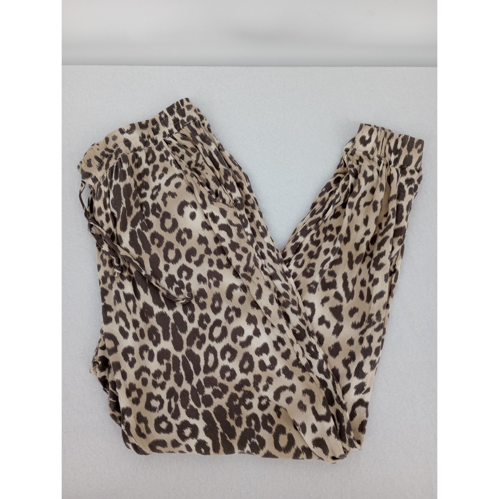 Chaser Jogger Pants Women M Leopard Print Drawstring Elastic Waist Pull On